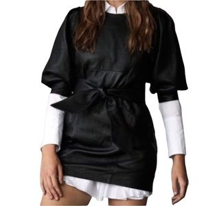 Free People Ophelie Leather Dress in Black Size Small NWOT